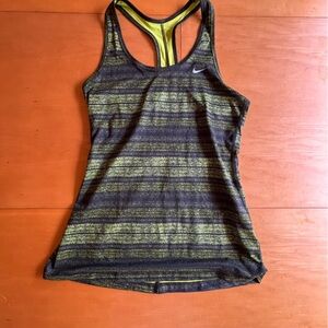 Nike Dri Fit M butterfly back black yellow, running athletic workout tank